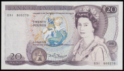 Twenty Pounds Somerset B350 issued 1981 first series E31 805270, Shakespeare on reverse, UNC
Estimate: GBP 80 - 130