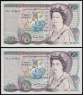 Twenty Pounds William Shakespeare reverse (2) Somerset 59A 304690 AU and Gill 50W 958926 AU-Unc 
Estimate: GBP 60 - 100
