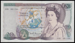 Twenty Pounds Somerset B351 issued 1984 Shakespeare reverse, 03D 381194, UNC
Estimate: GBP 35 - 55
