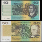 Australia (2) Fifty Dollars Phillips and Fraser 1989 Pick 47f AU, Ten Dollars Johnston and Stone Pick 45d EF
Estimate: GBP 30 - 50