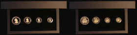 Alderney a 4-coin set in gold 2021 St. George and the Dragon comprising Sovereign, Half Sovereign, Quarter Sovereign, and One Eighth Sovereign in a Ha...