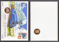 Guernsey Numismatic Cover 2004 Mallard - The Record Breaker comprising Guernsey Five Pounds 2004 Mallard Gold Proof FDC and commemorative envelope wit...