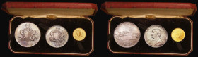 Malta Mint Set 1972 a 3-coin set comprising Gold &pound;5 1972 KM#15 Prooflike UNC, Two Pounds 1972 Silver KM#14 and One Pound 1972 Silver KM#13 UNC, ...