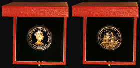 Pitcairn Islands $250 Gold 1988 150th Anniversary of the Drafting of the Constitution Gold Proof, Reverse: HM Sloop Fly KM#2 Gold Proof FDC in the Roy...
