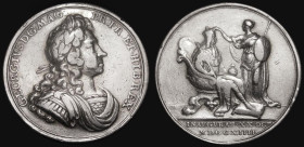Coronation of George I 1714 34mm diameter in silver by J. Croker, Eimer 470 the official Coronation issue, Obverse: Bust right armoured and draped GEO...