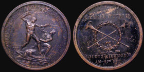 France 1796 Battle of Castiglione 43mm diameter in bronze by C.Lavy, Obverse: Two combatants in a sword-fighting scene, over the body of a third falle...