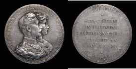 German States - Prussia undated (1890) Wedding Anniversary of Wilhelm II and Auguste 45mm diameter in silver and weighing 50.92 grammes, by E.Weigand,...