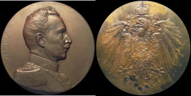 Germany - Wilhelm II 90mm diameter in bronze, Obverse: Bust right uniformed WILHELM II, Reverse: German Empire Eagle crest, undated and unsigned, 292....