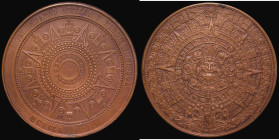 Mexico Aztec Calendar medal, undated, 76mm diameter in bronze, 160.16 grammes, UNC or near so and toned with minor cabinet friction
Estimate: GBP 40 ...