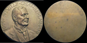 Rt. Hon. Neville Chamberlain MP 62mm diameter in bronze by Muriel Hiley, uniface, undated (issued 1938) Obverse: Bust three-quarters right, wearing wi...