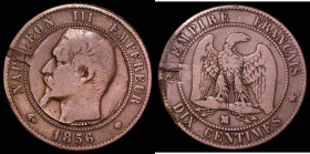 France Ten Centimes 1856MA with centre of the obverse hollowed and hinged to reveal an enamelled picture of Queen Victoria inside, Fine, unusual
Esti...