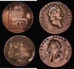 Mint Error - Mis-Strike 18th Century Farthing Token South Wales, Obverse: Laureate bust right SOUTH WALES FARTHING, Fine, along with Halfpenny 18th Ce...