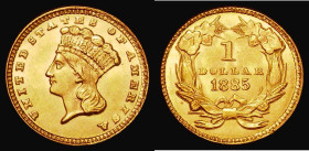 USA One Dollar Gold 1885 Breen 6108 UNC and fully lustrous, very desirable in this high grade
Estimate: GBP 200 - 300