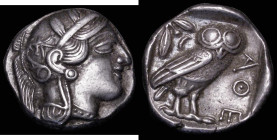 Ancient Greece, Athens, Attica Tetradrachm,(c.440-404BC) Obverse: Head of Athena right, wearing crested Attic helmet adorned with three olive leaves a...