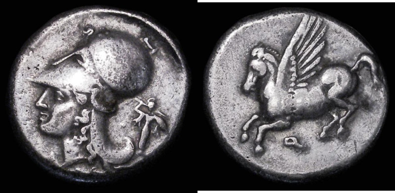 Ancient Greece, Corinth Silver Stater (c.345-307BC) Obverse: Helmeted head of Ap...