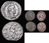 Roman (3) Antoninianus Philip II, 247AD, Obverse: Bust right draped and radiate, IMP M IVL PHILIPPVS AVG, Reverse: Pax standing left holding olive bra...