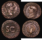 Roman Ae As. (2) Tiberius (struck 35-36AD) Obverse: Bust left, laureate TI CAESAR DIVI AVG F AVGVST IMP [VIIII] Reverse: Globe and rudder S-C PONTIF M...