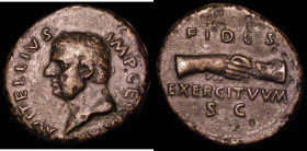 Roman Ae As. Vitellius (68-69AD) Tarraco Mint. Obverse: Bust left, laureate, A VITELLIVS IMP GERMAN. Reverse: Clasped hands FIDES EXERCITVVM, Cohen 34...