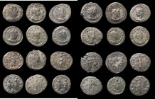 Roman Antoninianus (12) Gallienus (4), Valerian (4), Salonina (2), Claudius (2), all different, a mix of different reverse types, Near Fine to VF
Est...
