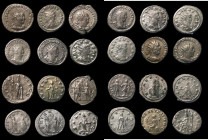 Roman Antoninianus (12) Gallienus (6), Valerian (5), Claudius (1), all different, a mix of different reverse types, Fine to VF
Estimate: GBP 120 - 15...