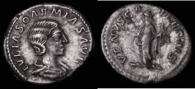Roman Denarius Julia Soaemias (220-222AD) Obverse: Draped bust right, IVLIA SOAEMIAS, Reverse: Venus standing half-left, holding apple and sceptre, st...