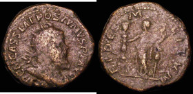 Roman Double Sestertius Postumus (259-268AD) Obverse: Bust right, radiate, draped and cuirassed, IMP C M CASS LAT POSTVMVS P F AVG , Reverse: Fides st...