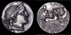 Roman Republic Denarius C. Naevius Balbus. 79BC, Obverse: Diademed head of Venus right, SC behind, Reverse: Victory in Triga right numeral above (CIX-...