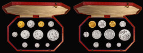 Proof Set 1902 (11 coins) Sovereign, Half Sovereign, Crown, Halfcrown, Florin, Shilling, Sixpence and Maundy Set, nFDC to FDC a few minor hairlines an...