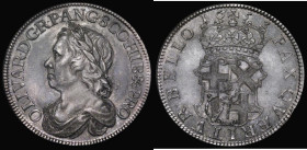 Crown 1658 8 over 7 Cromwell ESC 10, Bull 240 with the die flaw at a very early stage, EF or very near so with some minor edge nicks and light contact...