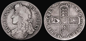 Crown 1687 Second Bust, TERTIO edge, ESC 78, Bull 743 VG or slightly better/Near Fine
Estimate: GBP 340 - 400