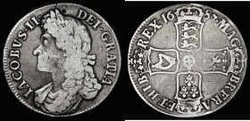 Crown 1687 TERTIO edge, ESC 78, Bull 743, VG the reverse slightly better, the obverse with a letter F scratched in the field
Estimate: GBP 240 - 300