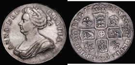 Crown 1706 Roses and Plumes, QVINTO edge, ESC 101, Bull 1342 VF the reverse lightly toned
Estimate: GBP 400 - 800
