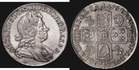 Crown 1716 Roses and Plumes, SECVNDO edge, ESC 110, Bull 1540 GVF/NEF with some haymarking, the obverse with some light rub to the King's face. George...