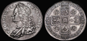 Crown 1743 Roses, DECIMO SEPTIMO edge, ESC 124, Bull 1667 VF or better with touches of blue toning in the legends 
Estimate: GBP 350 - 750