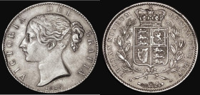 Crown 1845 Cinquefoil stops on edge, ESC 282, Bull 2564, GF/NVF with an edge bruise by VICT
Estimate: GBP 100 - 175
