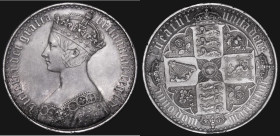 Crown 1847 Gothic UNDECIMO edge, ESC 288, Bull 2571, GVF with some edge nicks, the obverse with some contact marks and thin scratches to the field, re...