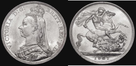 Crown 1887 ESC 296, Bull 2585, A/UNC and lustrous with some minor contact marks, an eye-catching example
Estimate: GBP 70 - 120