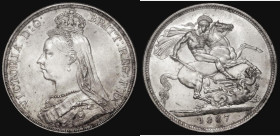 Crown 1887 ESC 296, Bull 2585, GEF with some lustre, a hint of golden toning and some small darker tone spots
Estimate: GBP 70 - 150