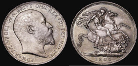 Crown 1902 ESC 361, Bull 3560 A/UNC and nicely toned, the obverse with a small flan flaw
Estimate: GBP 120 - 220