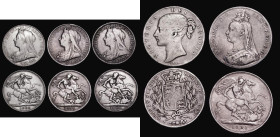 Crowns (5) 1844 Star Stops on edge ESC 280, Bull 2561 VG, 1891 ESC 301, Bull 2591 VG/Near Fine, 1895 LVIII ESC 308, Bull 2598, Davies 513 dies 2A, 189...