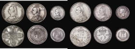 Double Florin to Threehalfpence (6) comprising Double Florin 1889 ESC 398, Bull 2701 VG/Near Fine. Halfcrown 1887 Jubilee Head ESC 719, Bull 2771, Dav...