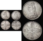 Double Florins (3) 1887 Arabic 1 ESC 395, Bull 2697, Near VF/VF, 1889 ESC 398, Bull 2701, VF toned 1890 ESC 399, Bull 2703 About VF/VF, all have some ...