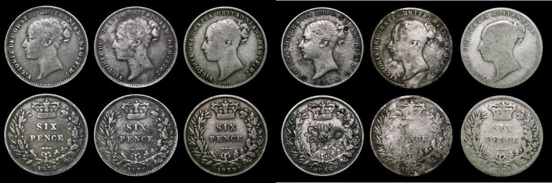 Sixpences (6) 1864 serif 4 ESC 1713, Bull 3211, Davies 1065, Die Number 23 Fair,...