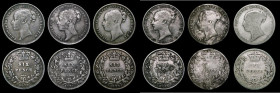 Sixpences (6) 1864 serif 4 ESC 1713, Bull 3211, Davies 1065, Die Number 23 Fair, 1865 ESC 1714, Bull 3212 Die Number 18 Fair/Poor,1866 ESC 1715, 3213,...