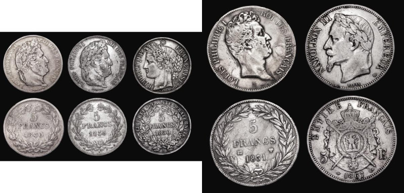 France Five Francs (5) 1831MA Marseilles Mint KM#749.10 Fine, the obverse cleane...