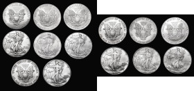 USA Standing Liberty Silver Dollars (8) 1989, 1990, 1995, 1999, 2001, 2004, 2013 (2) generally Unc - BU
Estimate: GBP 120 - 180