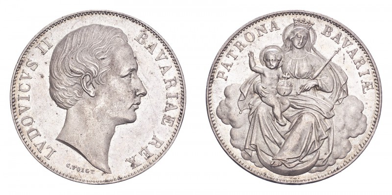 GERMANY: BAVARIA. Ludwig II, 1864-86. Taler ND (1865), Munich. 18.52 g. J-105; K...