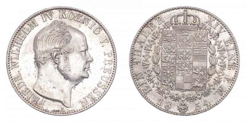 GERMANY: PRUSSIA. Friedrich Wilhelm IV, 1840-61. Taler 1854-A, Berlin. 22.27 g. ...