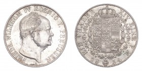 GERMANY: PRUSSIA. Friedrich Wilhelm IV, 1840-61. Taler 1854-A, Berlin. 22.27 g. Calendar year mintage 3,500,000. J-80; KM-465. Uncirculated.