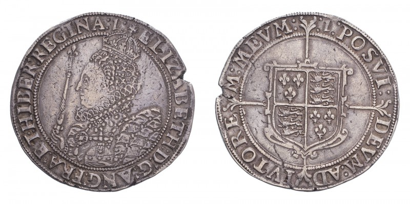 GREAT BRITAIN. Elizabeth I, 1558-1603. Crown 7th coinage, London. 29.7 g. S-2582...